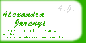 alexandra jaranyi business card